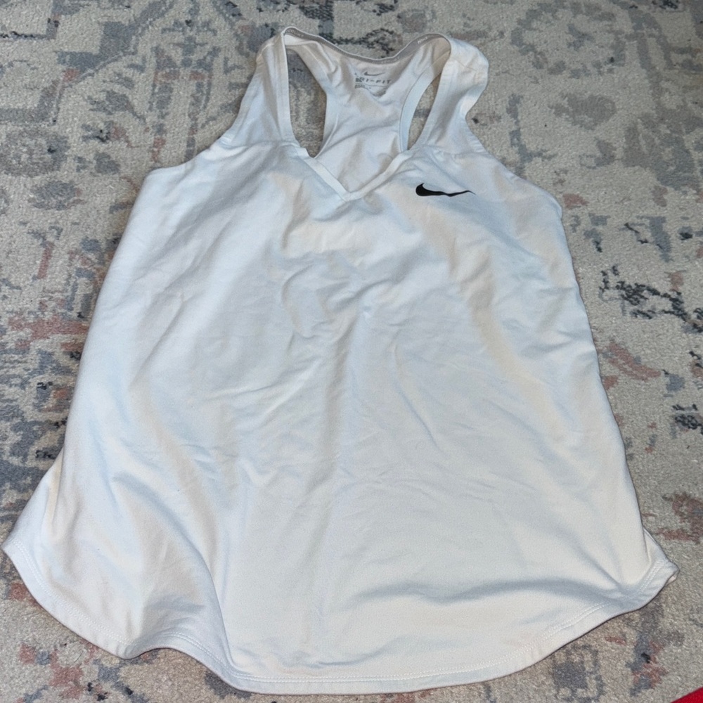 Nike nikecourt dry fit Women's White Racerback Tank Top size small